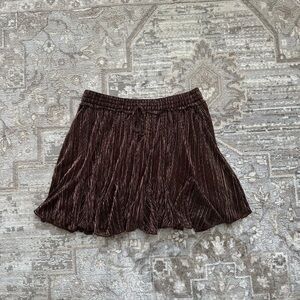 NWT Brown Metallic Mini Skirt